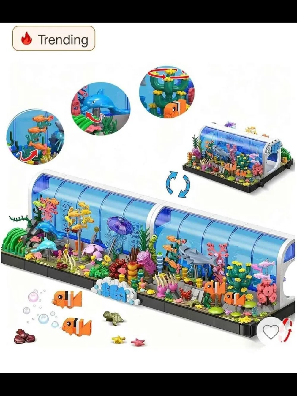 NEW HOGOKIDS 2-in-1 Undersea World Building Block Set – 1,316 Pieces | Aquarium